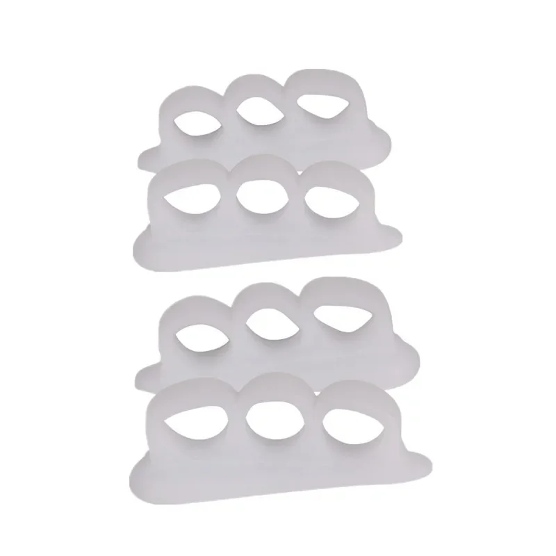 Three Holes Silicone Bunion Foot Care Straightener Orthopedic Toe Separators Finger Correction Spreader Protector Pad 4pcs=2pair