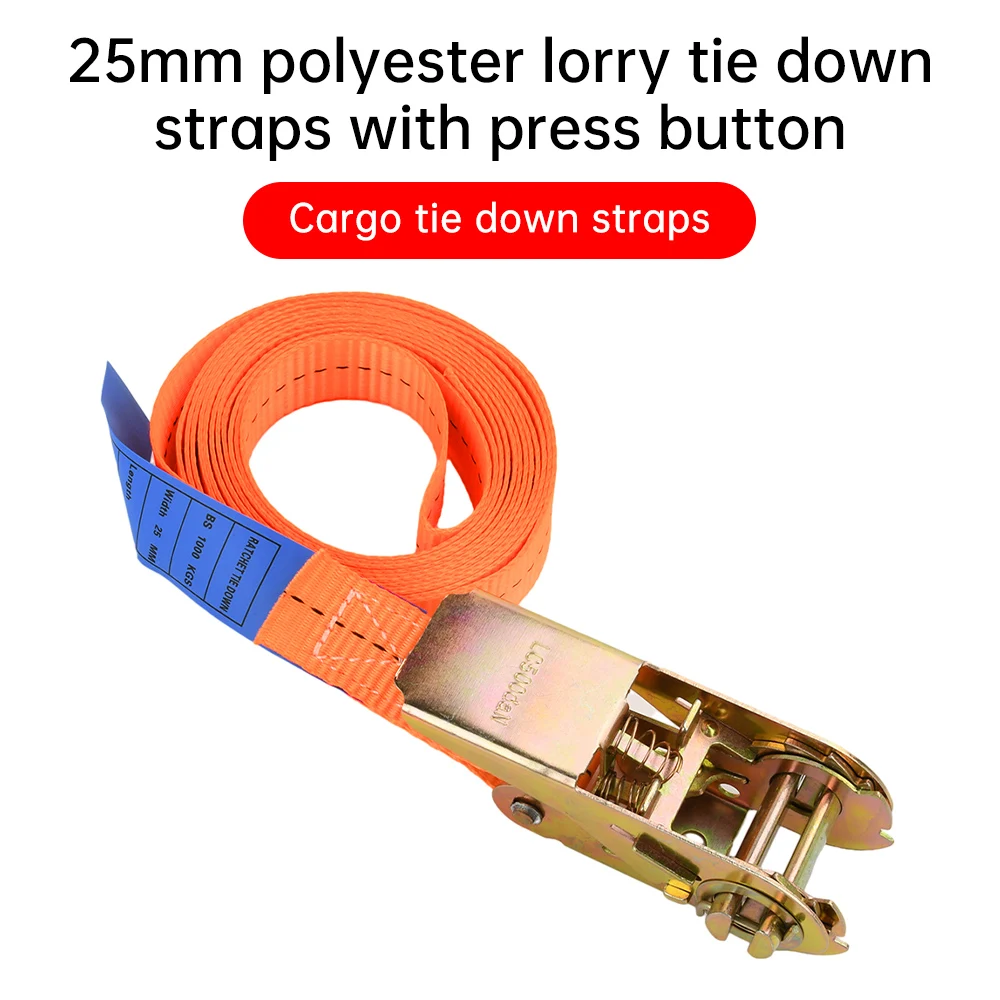 Sangles de chargement avec boucle en métal robuste, pour voiture et camion, ceinture à cliquet solide pour sécuriser les bagages et le transport de marchandises