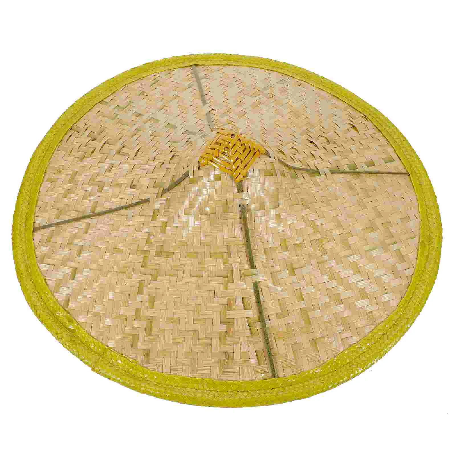 Hats Bamboo Costume Supplies Adults Rain Caps Cone Weaving Oriental Chinese Asian Traditional Fishing Rice Home Child