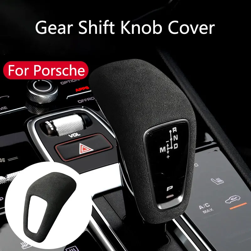 

Suede Car Gear Shift Knob Cover Protective Shell For Porsche Cayenne 2018-2022 2023 2024 Auto Spare Parts Accessories