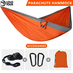 Hamac parachute 220x100cm, en nylon 210T, pour voyage, camping, randonnée, aventure, plage, vacances, 1 hypothèque