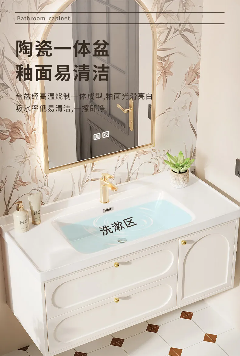 

Комбинированный шкаф для ванной из дуба с умывальником, тумба для унитаза, шкаф для ванной комнаты, встроенный керамический умывальник