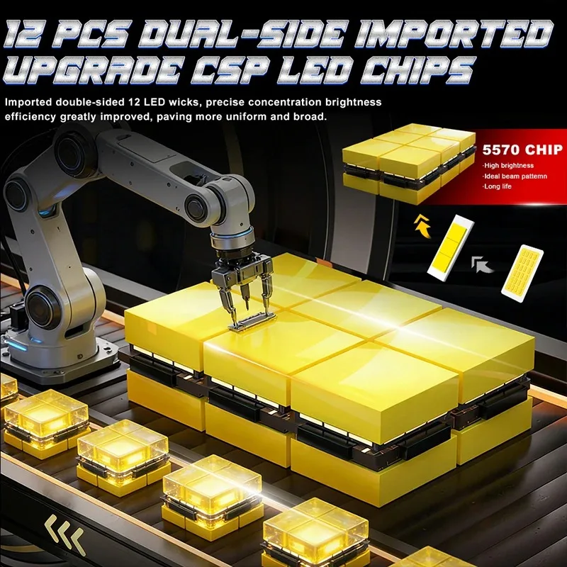 2PCS 6000W U Tube LED Car Headlight Bulbs H11 H7 9005 9006 H4 Plug & Play Integrated Super Bright Auto Front Lamp Retrofit 12V