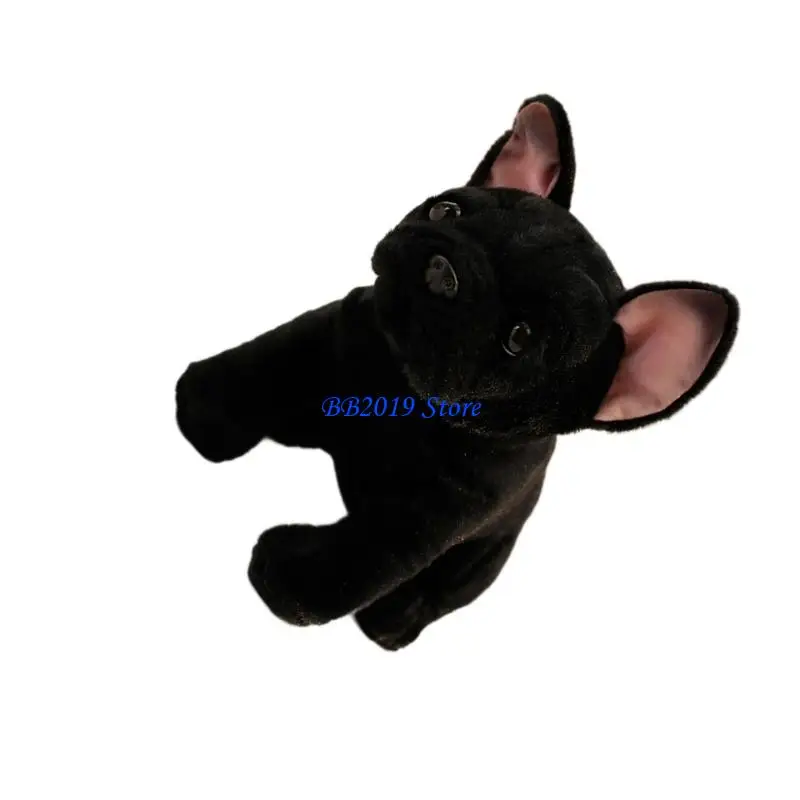 Q0KB ที่สมจริง การ์ตูนสัตว์ตุ๊กตาของเล่นตุ๊กตาลูกสุนัข Emotion Support ของเล่น