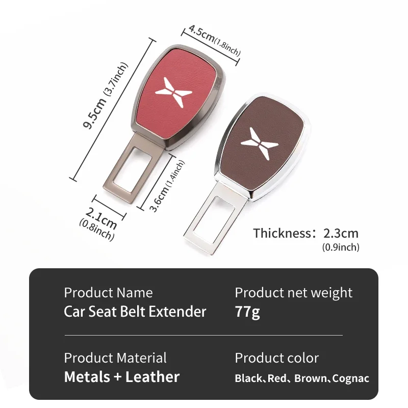 

Leather Metal Car Seat Belt Extender for Xpeng P7+ M03 G6 G9 G7 X9 P5, Luxury Safety Belt Buckle Clip Plug Interior Accessories
