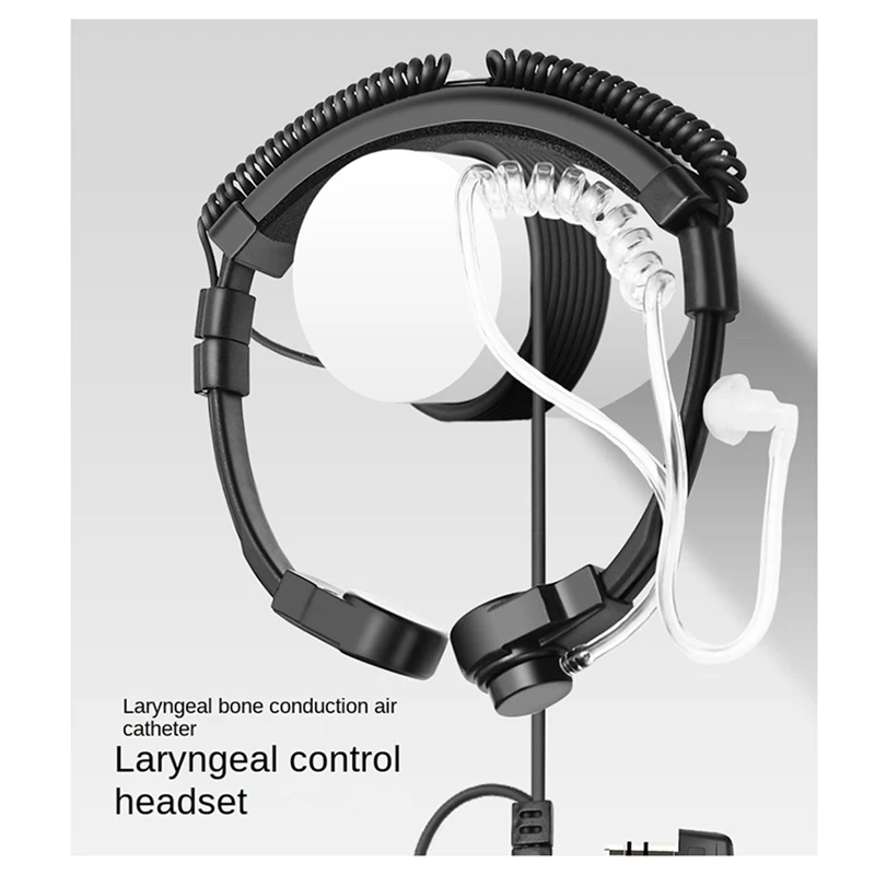 Walkie-Talkie Headset Extendable Adjustable Laryngeal Control MIC PTT Headphone For Baofeng UV-5R BF-888S