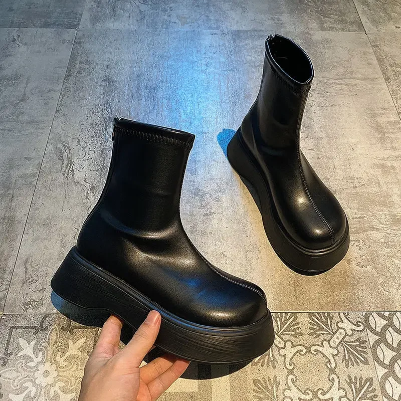 

Platform Autumn Booties Winter 2025 Chunky Sale Comfortable and ElegantWomen's Ankle Boots Designer Luxury Female Short Shoes