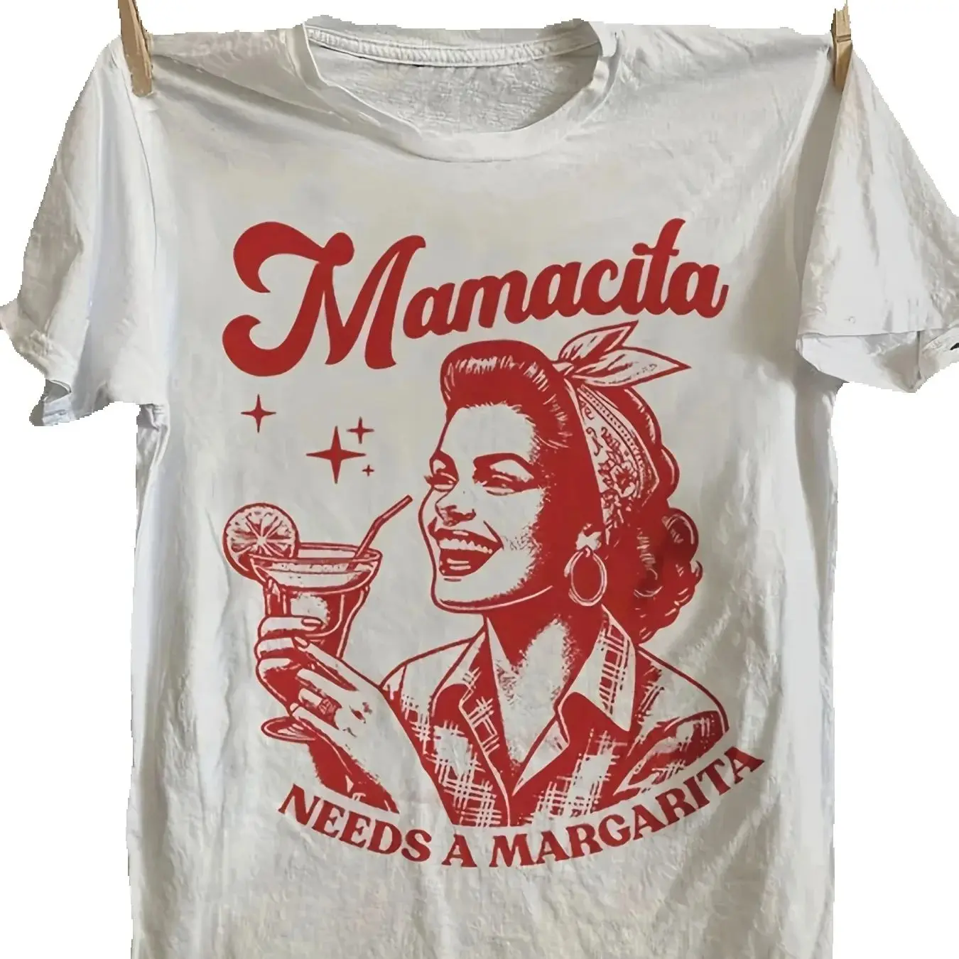 Camiseta blanca de cuello redondo con estampado temático de Margarita de inspiración Retro, ropa divertida y amorosa Y2k para mujer
