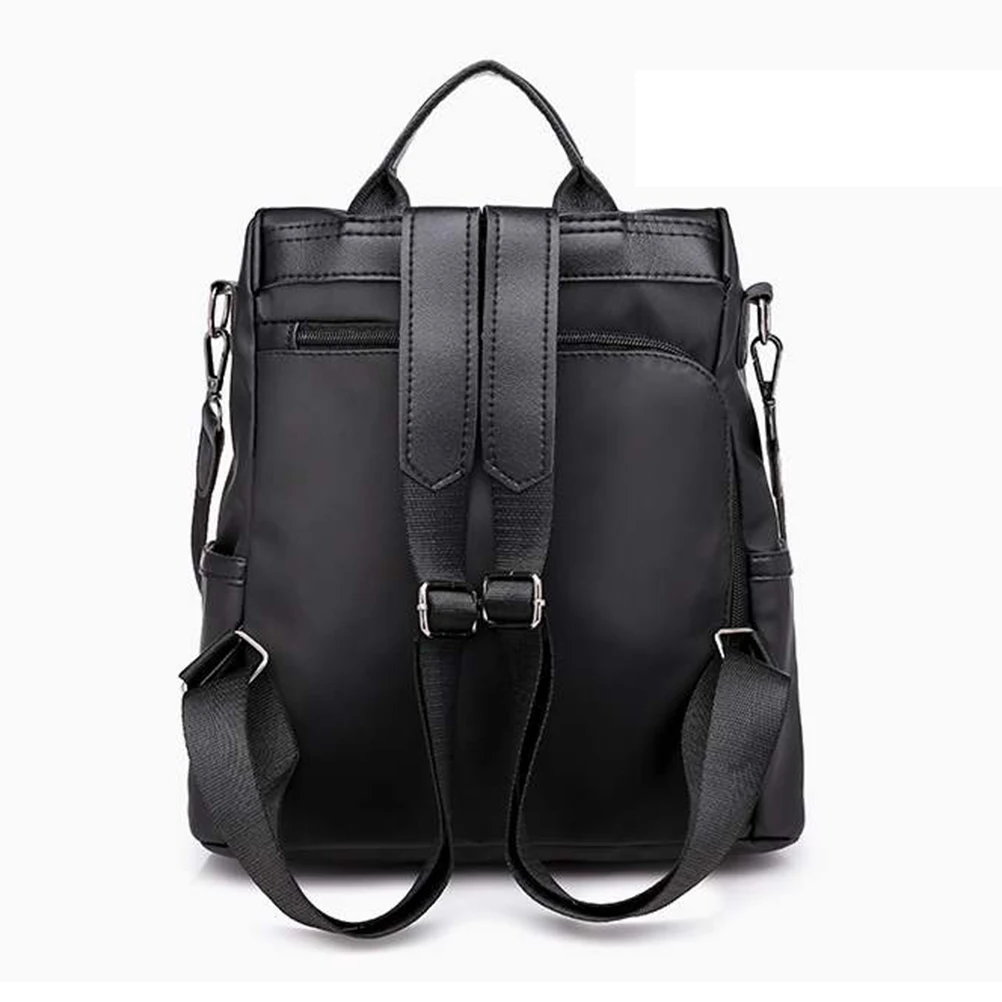 

Black Oxford Cloth Backpack High Capacity Women Anti-Theft Shoulder Crossbody Bag Student Oxford Backpack