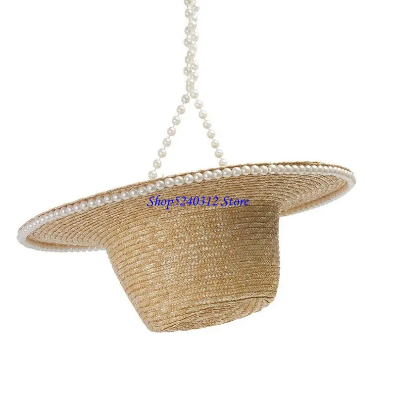 

634C Women Straw Sun Hat Ladies Panama Beach Cap Summer Female Large Brim