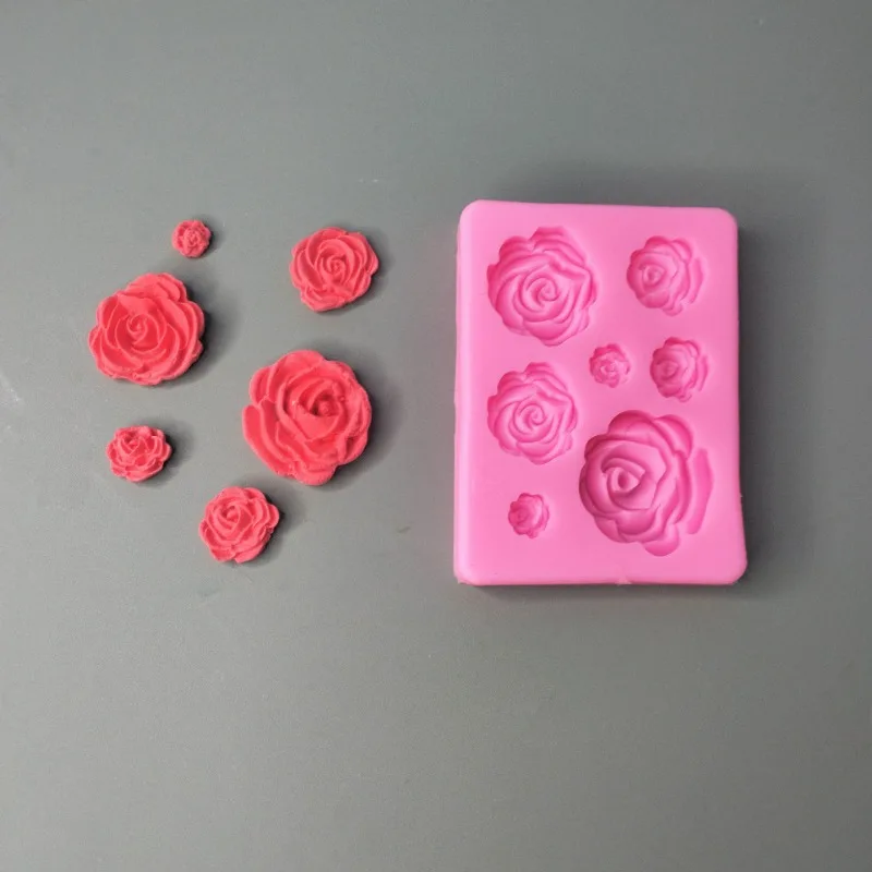 Rose Flower Silicone Mold Food Grade DIY 3D Cake Baking Decoration Fudge Wedding Cupcake Topper Jewelry Baking Tool Moulds