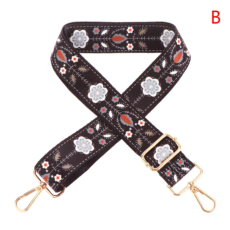 Adjustable Wide Bag Strap Shoulder Messenger Bag Color Embroidery Strap DIY Replacement Bag Accessory