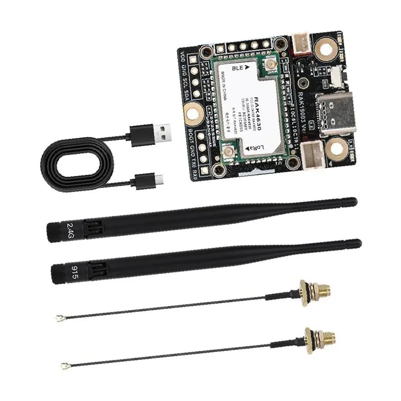 A04G-Meshtastic Meshcore Node Repeater With RAK19003 Base RAK4631 Lora Node RP2040 Sensors With Antenna 915MHZ