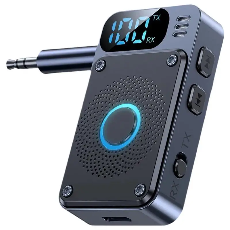 

Transmitter And Receiver Wireless FM Transmitter Digital Display 3.5mm Audio Converter Receiver For Headphones Smartphones