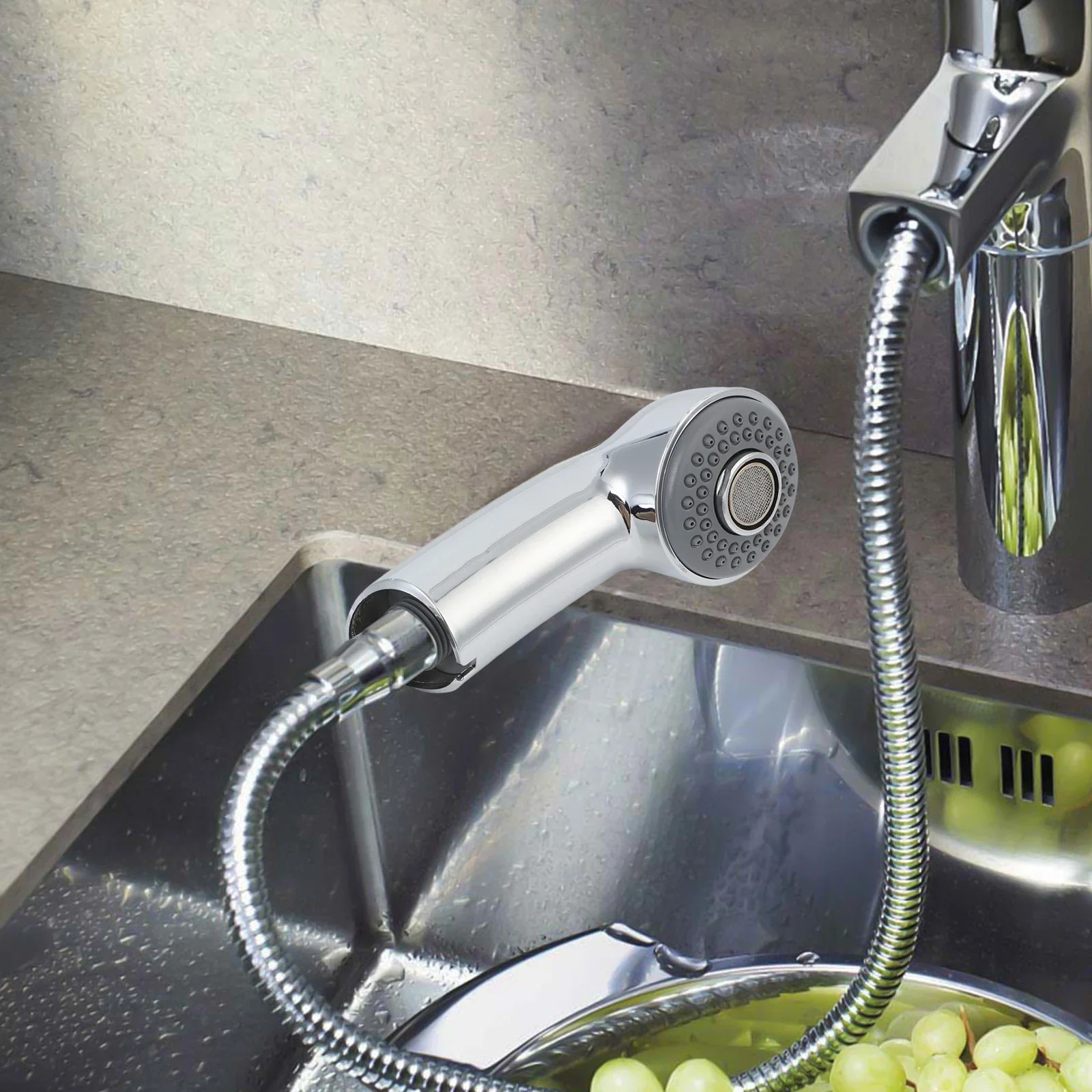 High Performance Chrome Pull Out Spray Nozzle for Zedra and For Europlus Faucets Enhanced Water Pressure Reliable Durability