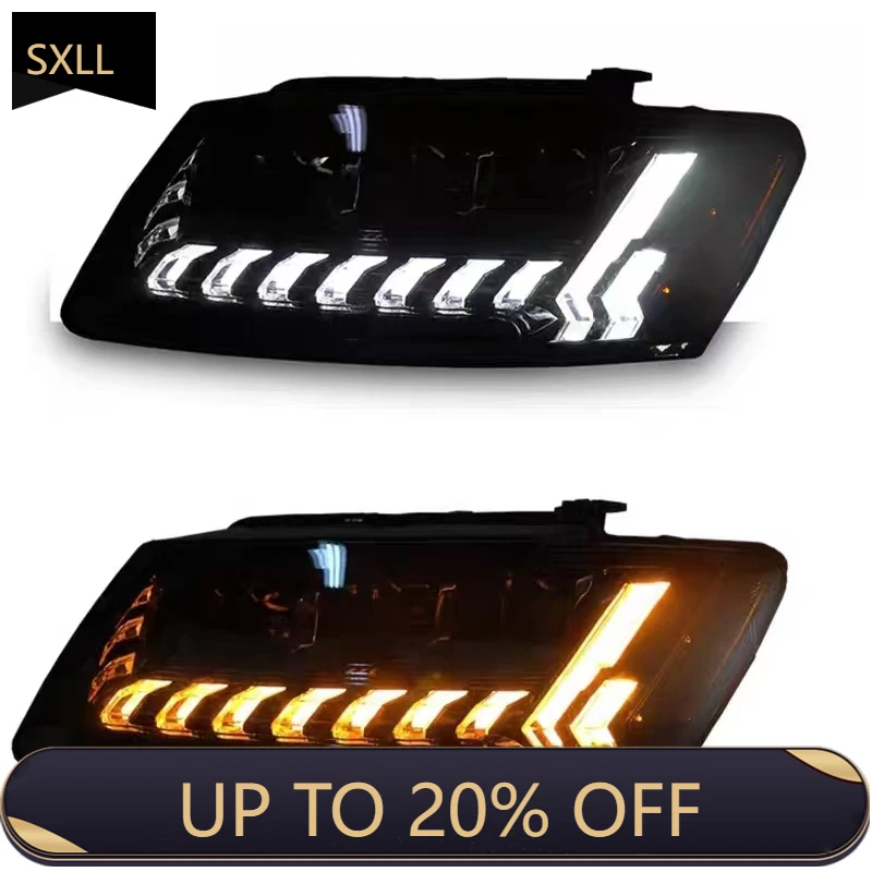 SXLL أضواء السيارة ل Q5 العلوي العارض عدسة 2009-2018 ديناميكية إشارة رئيس مصباح LED المصابيح الأمامية Drl اكسسوارات السيارات