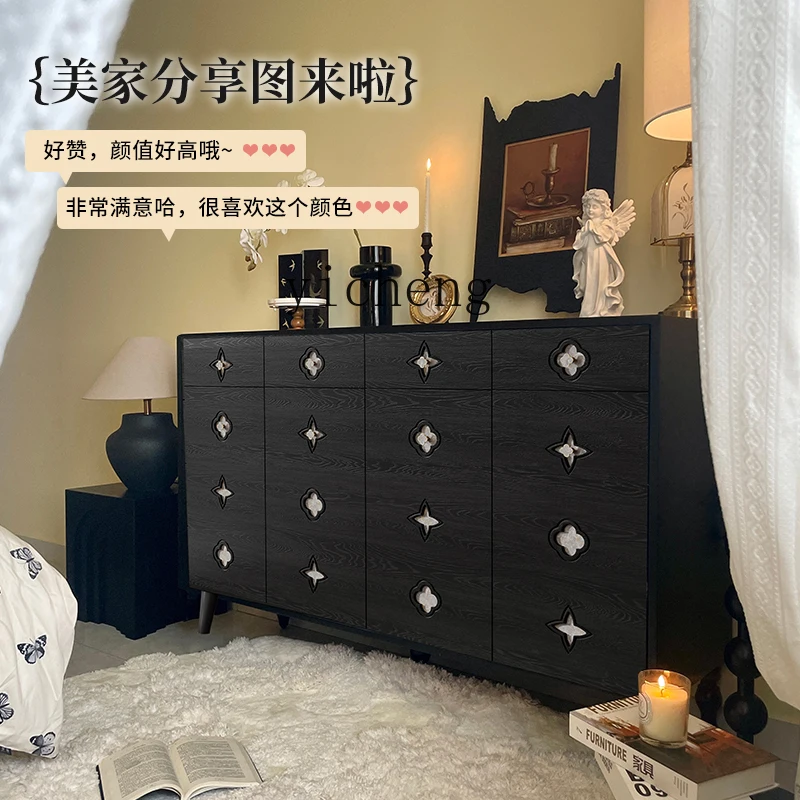 

TQH solid wood shoe cabinet, high-end French retro entrance cabinet at home door