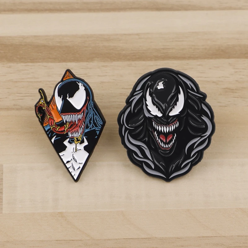 

Disney Cartoon Anime Venom Brooch Badge Clothing Backpack Decoration Alloy Children's Backpack Decoration Gift