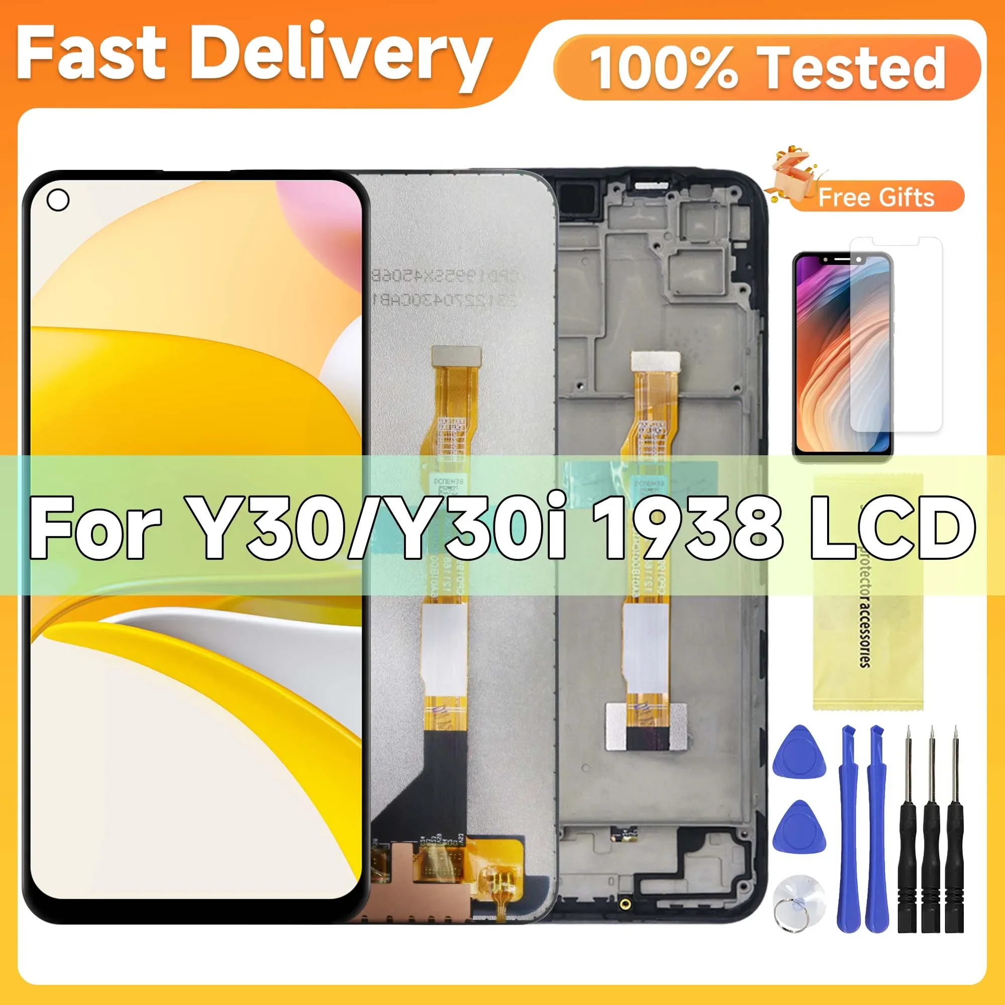 

6.47" For Vivo Y30 2020 Global 1938 Y30i 2020 2019 Touch Screen Digitizer Assembly For Phone LCD Screen Replacement For Y30 LCD