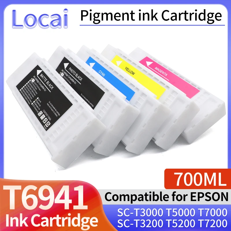 

T6941 T6942 T6943 T6944 T6945 ink cartridge 700ml compatible for Epson T3000 T3200 T5000 T5200 T7000 T7200 with Pigment ink