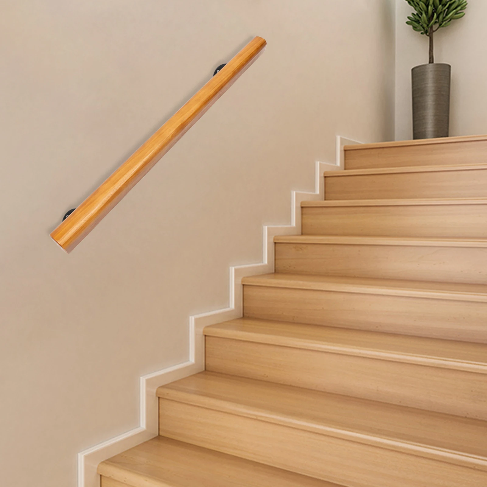 Solid Wood Handrails, Safe and Harmless, 2.4in Thick, Strong Support for 220lbs, Anti-Slip Design, Easy Installation, Durable