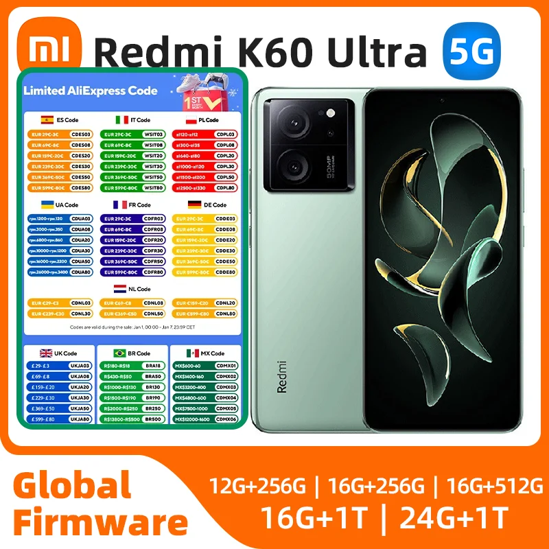 Xiaomi Redmi K60 Ultra Smartphone Dimensity 9200+ 6.67 inches 5000mAh Battery 120W Fast Charging Bluetooth 5.4 used phone