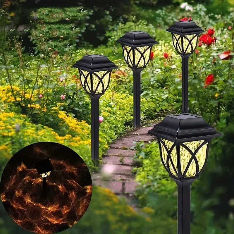 

6pcs Waterproof Solar Garden Lights for Outdoor Decor - Bright LED Lights for Yard, Lawn, Patio, Courtyard, Fences, Driveway