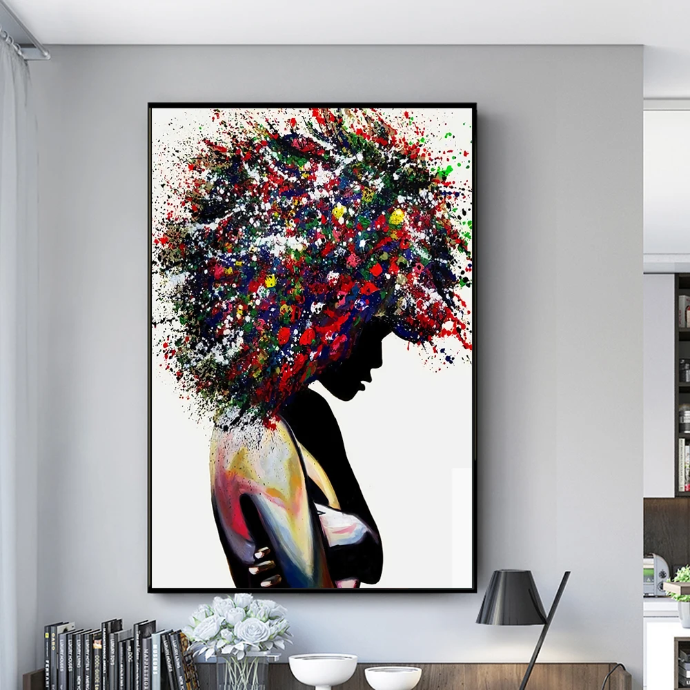 

Graffiti Art Of Black Woman Canvas Paintings On the Wall Art Posters And Prints African Woman Modern Art Picture Home Wall Decor