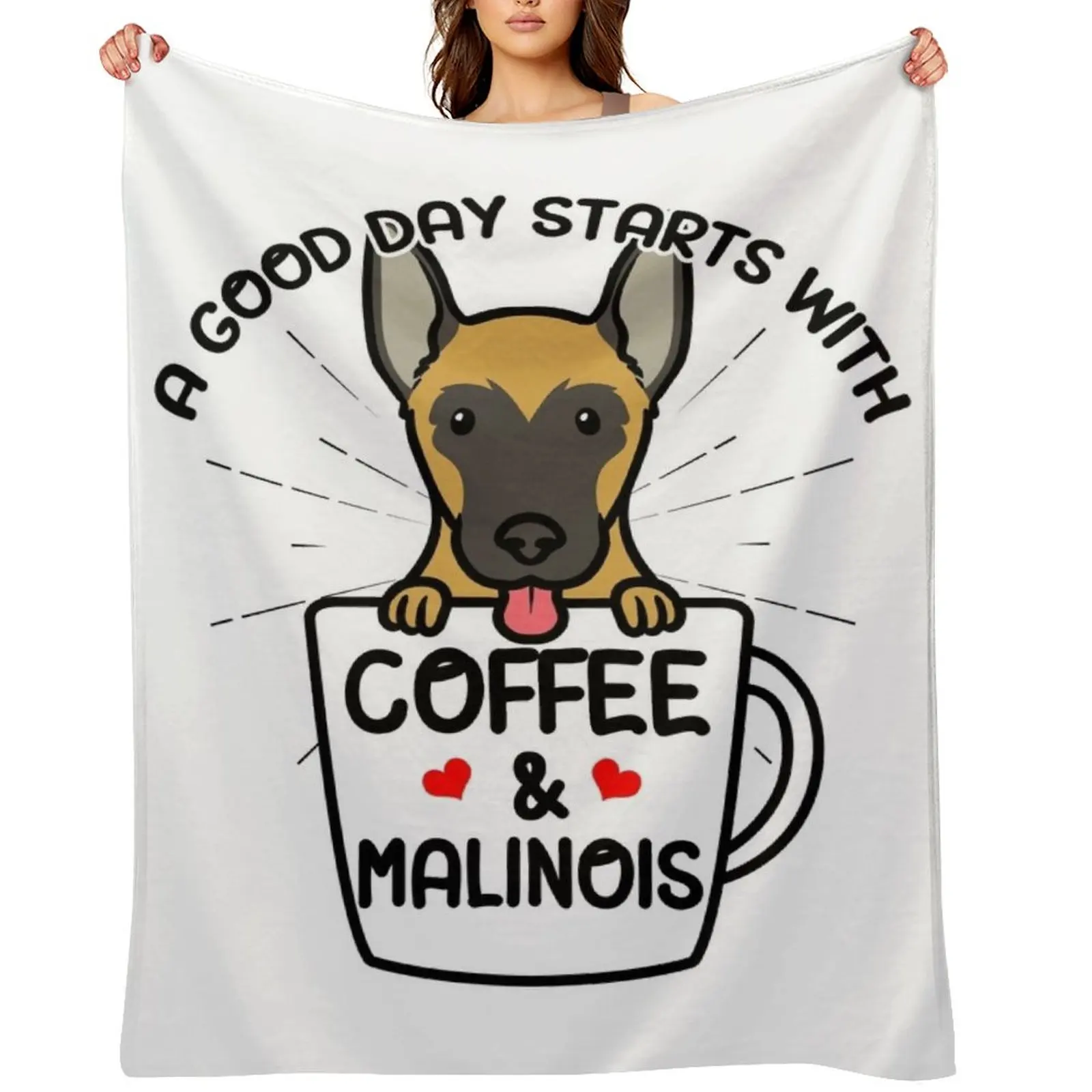 

Malinois Dog Belgian Shepherd Belgian Sheepdog Throw Blanket Beautifuls Cute Plaid Furrys Large Blankets