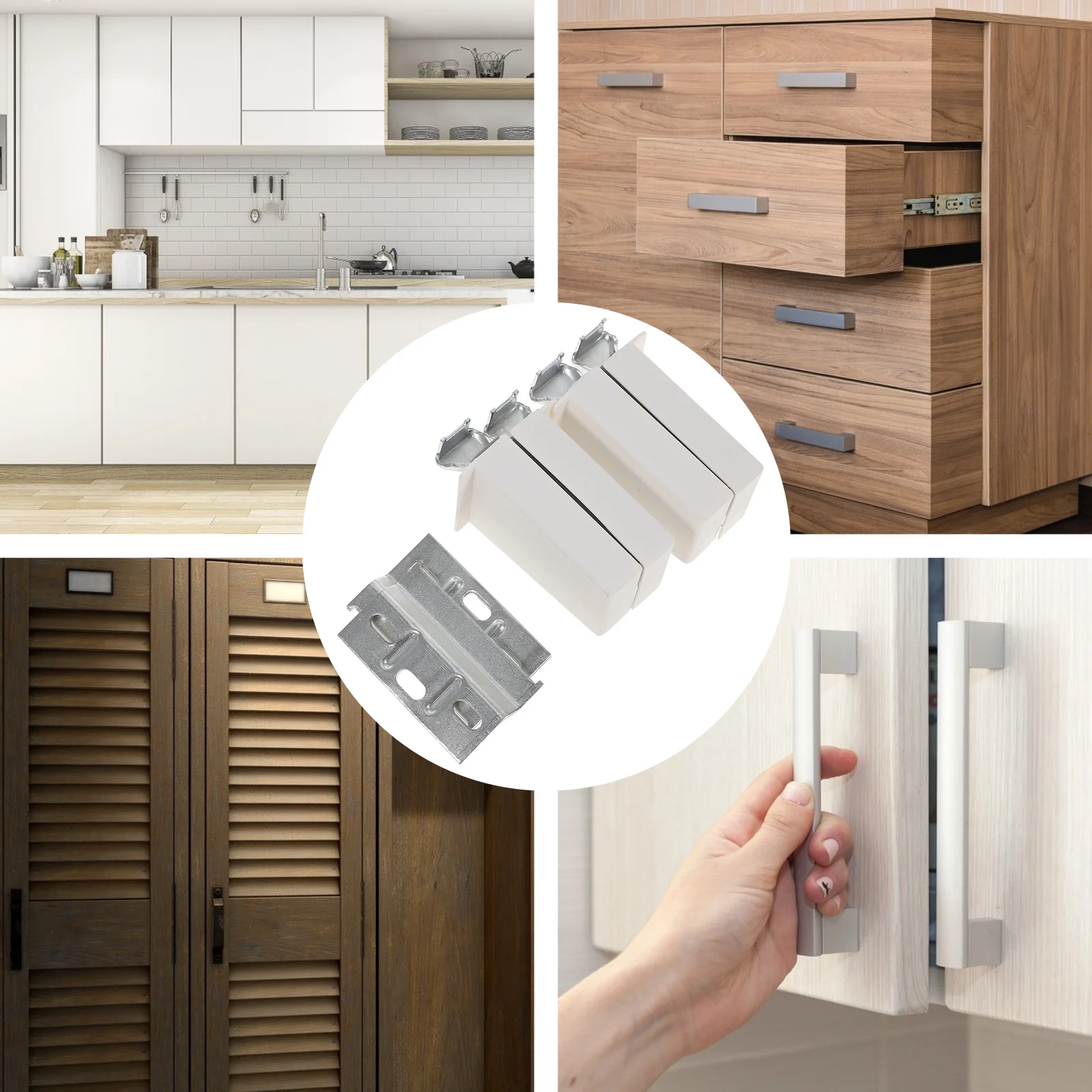 

4 Sets Cabinet Hanging Code Thickened Hinges Silent Opening Closing Stable Structure Easy Install Metal Bracket Kitchen Cupboard