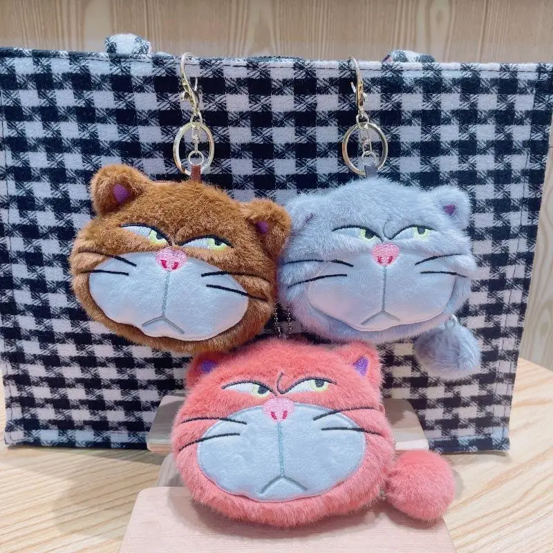 Kawaii Lucifer Plush Keychain Lucifer Cat Coin Purse for Women Bag Pendant Cute Plush Stuffed Backpack Decorate Birthday Gift