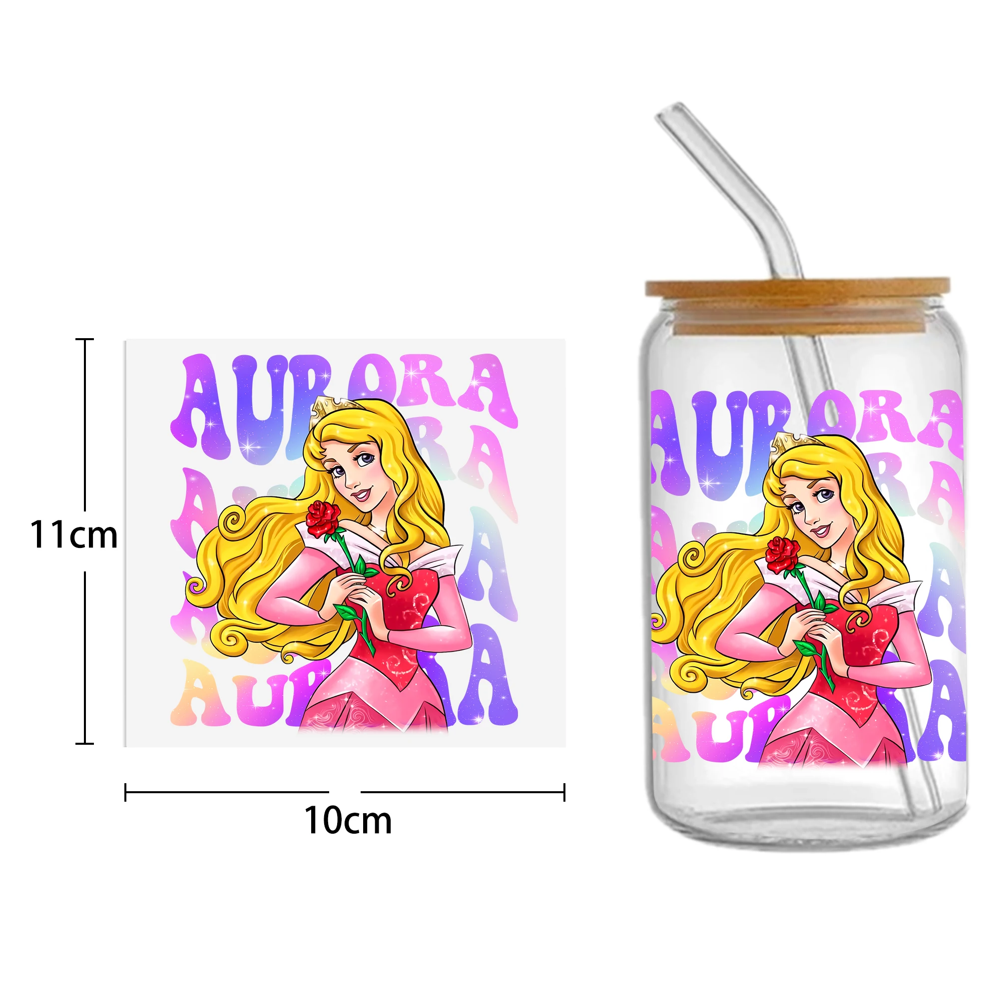 Disney Princess Villains DTF Sticker Cups Cool Personalize UV Wrap Transfer Sticker Custom Labels DIY Selfadhesive Waterproof