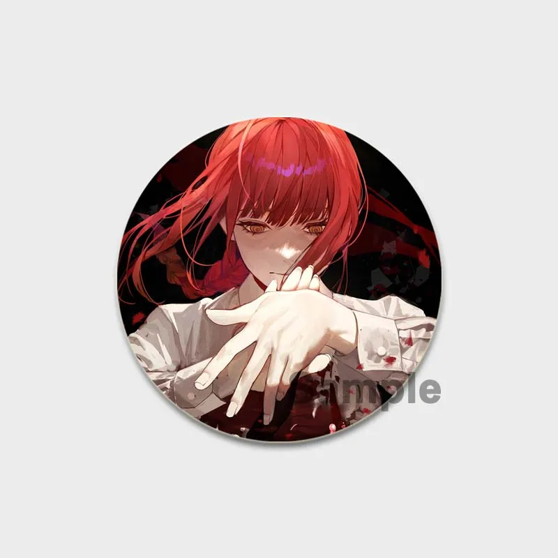 58mm Chainsaw Man Anime Enamel Pin Brooch Power Makima Denji Hayakawa Cosplay Badage Baackpack Clothes Hat Jewelry Accessories