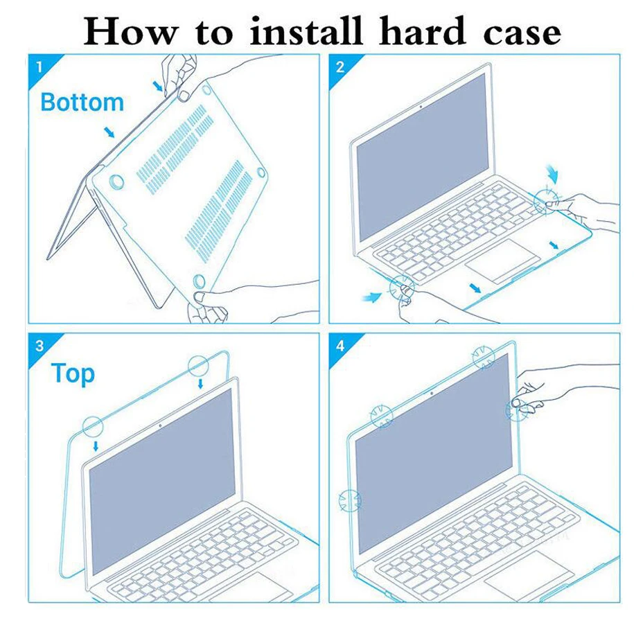 Imagem -03 - Capa Rígida de Proteção Total para Macbook Air Pro 11 12 13 14 15 Mac Pro 13 m1 m2 2023 A2338 Air 15.6 m2 m3 A2941 A3114