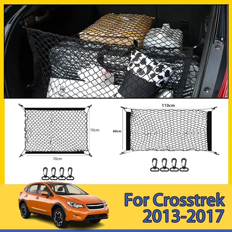 Car Trunk Net For Subaru XV Crosstrek 2013-2017 GP 2014 2015 Boot Luggage Mesh Nylon Bag Storage Rear Back Cargo Car Accessories