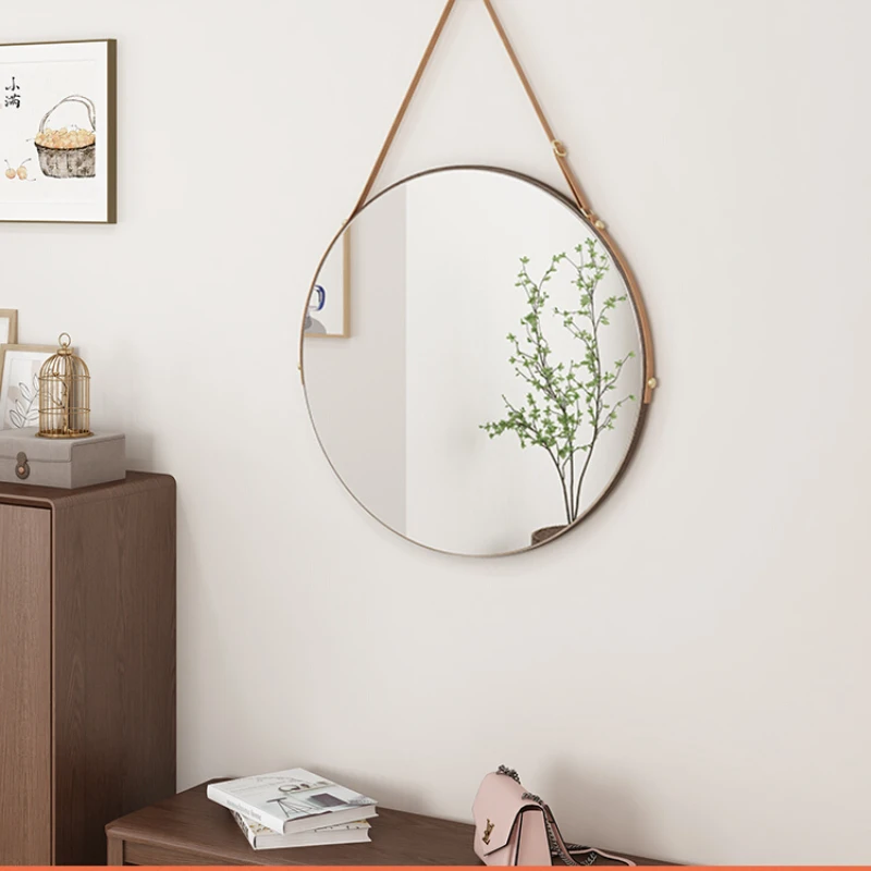 Solid wood mirror, home bedroom, large makeup mirror, dormitory wall hanging dressing mirror, wall decoration mirror