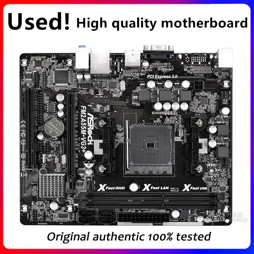 

For ASRock FM2A55M-VG3+ Motherboard Socket FM2 DDR3 For AMD A55M A55 Original Desktop Mainboard SATA II Used Mainboard