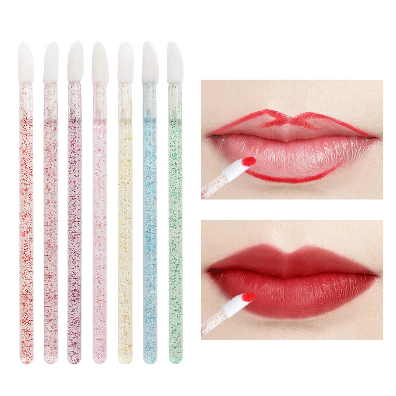 100 pçs escova labial descartável lipgloss vara aplicador blush batom pincel de maquiagem cosméticos ferramenta limpa feminino acessório de beleza