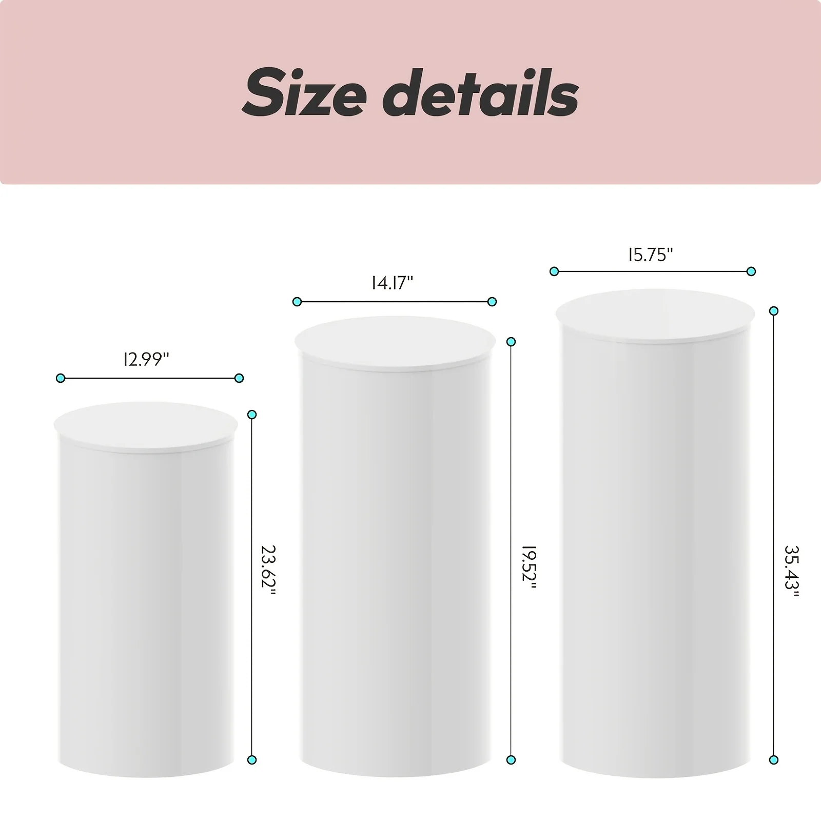 

Portable And Durable White PVC Cake Stand, Cylinder Display Stand, Ideal for Showcasing Cupcakes, Floral Arrangements, And Decorations for Parties, Weddings, And Birthdays
