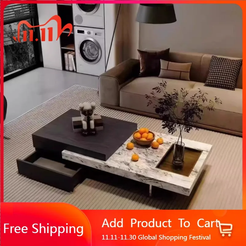 

Italian Unique Coffee Table Luxury Nordic Living Room Modern Side Table Minimalist Center Writing Mesa Auxiliar Home Furniture