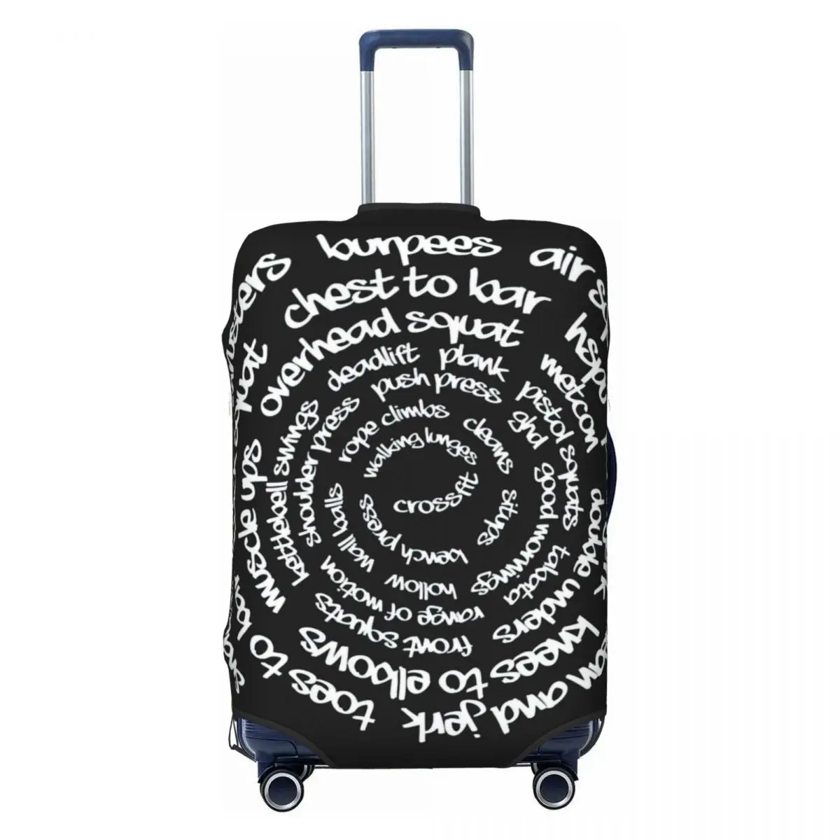 Crossfit Spiral Words Print Luggage Protective Dust Covers Elastic Waterproof 18-32inch Suitcase Cover Travel Accessories