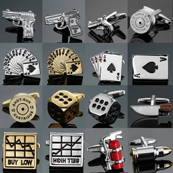 Fire extinguisher stock pistol bullet poker card cufflinks men's wedding French shirt dice cufflinks, manufacturer direct sales