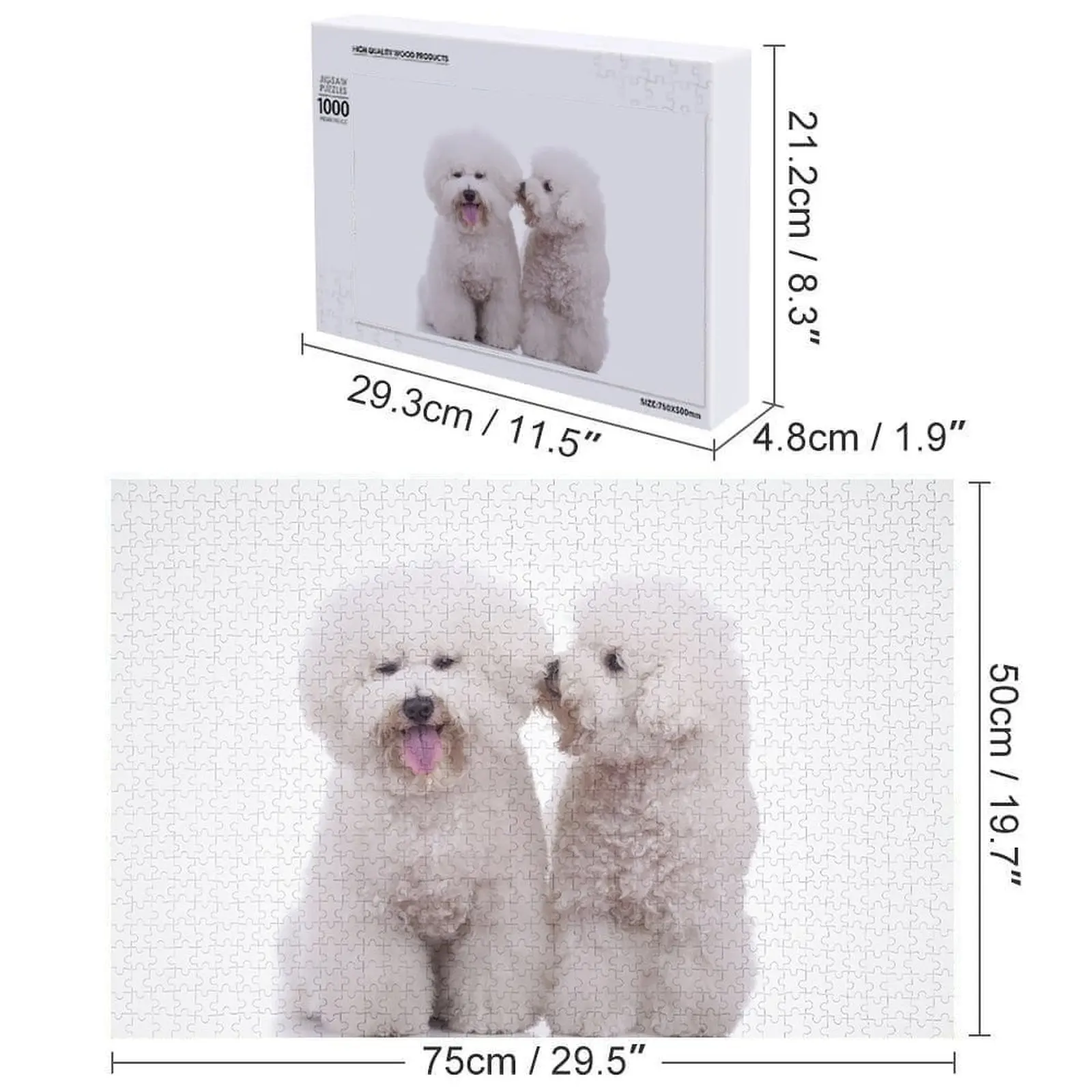 أحجية الصور المقطوعة للكلاب من بيشون فريز، حيوانات خشبية، أعمال فنية، أفكار هدايا شخصية