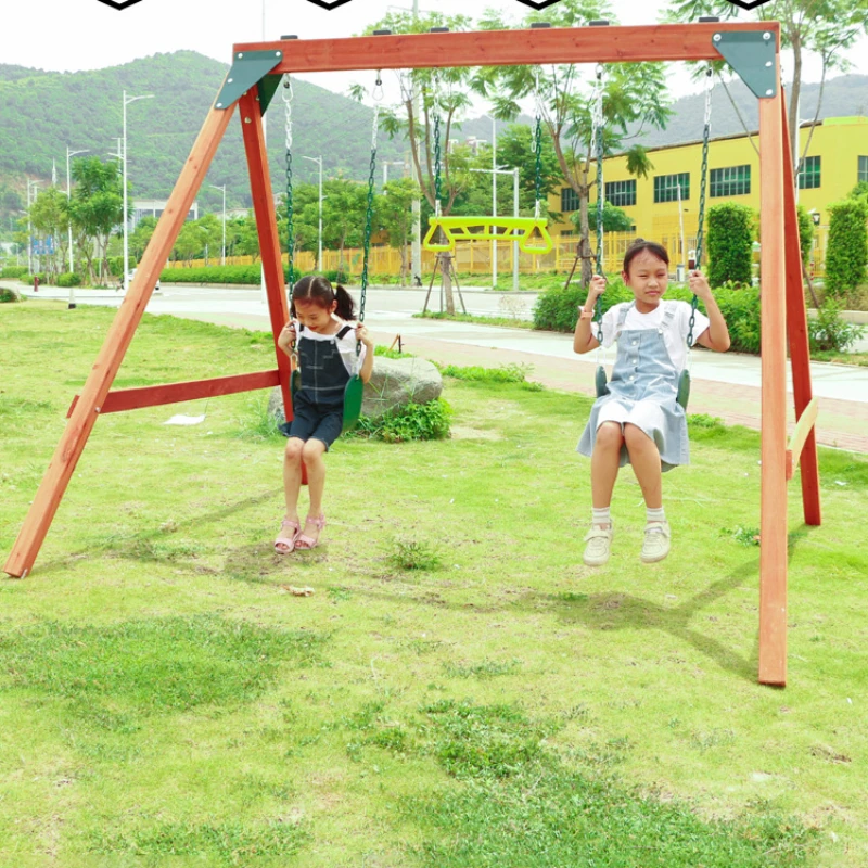 Kindergarten swing outdoor courtyard children's garden terrace swing chair baby wooden homestay amusement equipment