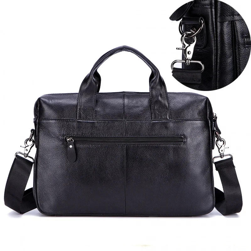 Business Genuine Leather Men Briefcase Large Capacity Laptop Messenger Bags Retro Shoulder Bags Cow Leather Male Handbags