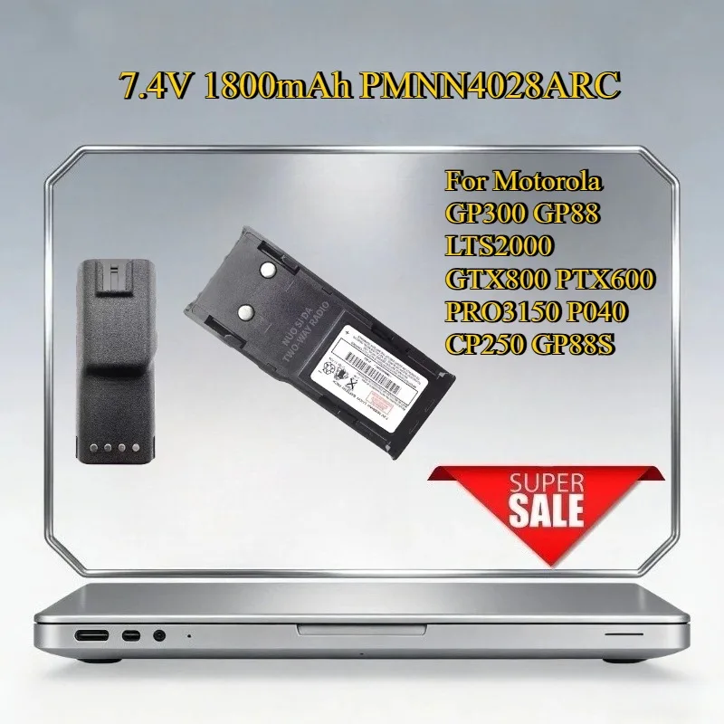 

7.4V 1800mAh In Stock PMNN4028ARC Walkie Talkie Battery for Motorola GP300 GP88 LTS2000 GTX800 PTX600 PRO3150 P040 CP250 GP88S