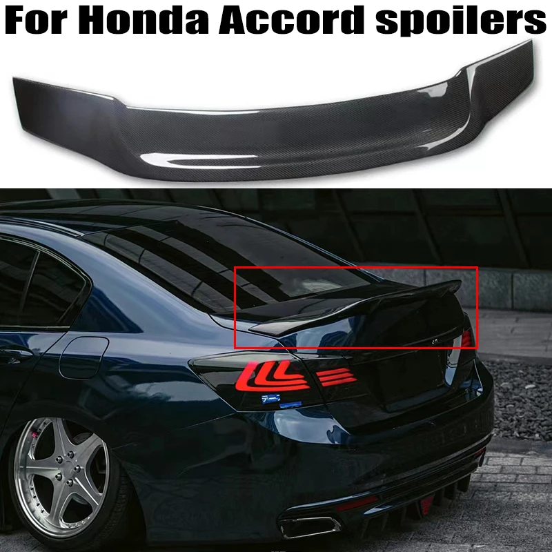 

For Honda Accord 9th Gen Sedan 4 Door spoiler 2014 2015 2016 2017 High Quality FRP/Carbon fibre Rear trunk cover wings spoiler