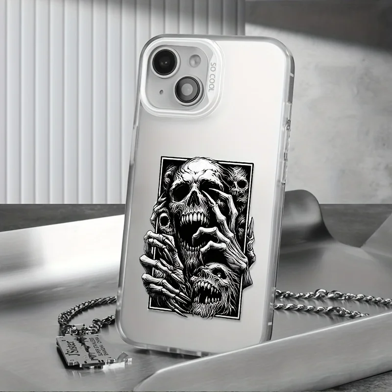 

Skull pattern design phone case for iPhone 17 16 15 14 13 12 11 Pro/ Max/Plus shock-proof rear cover anti-fingerprint