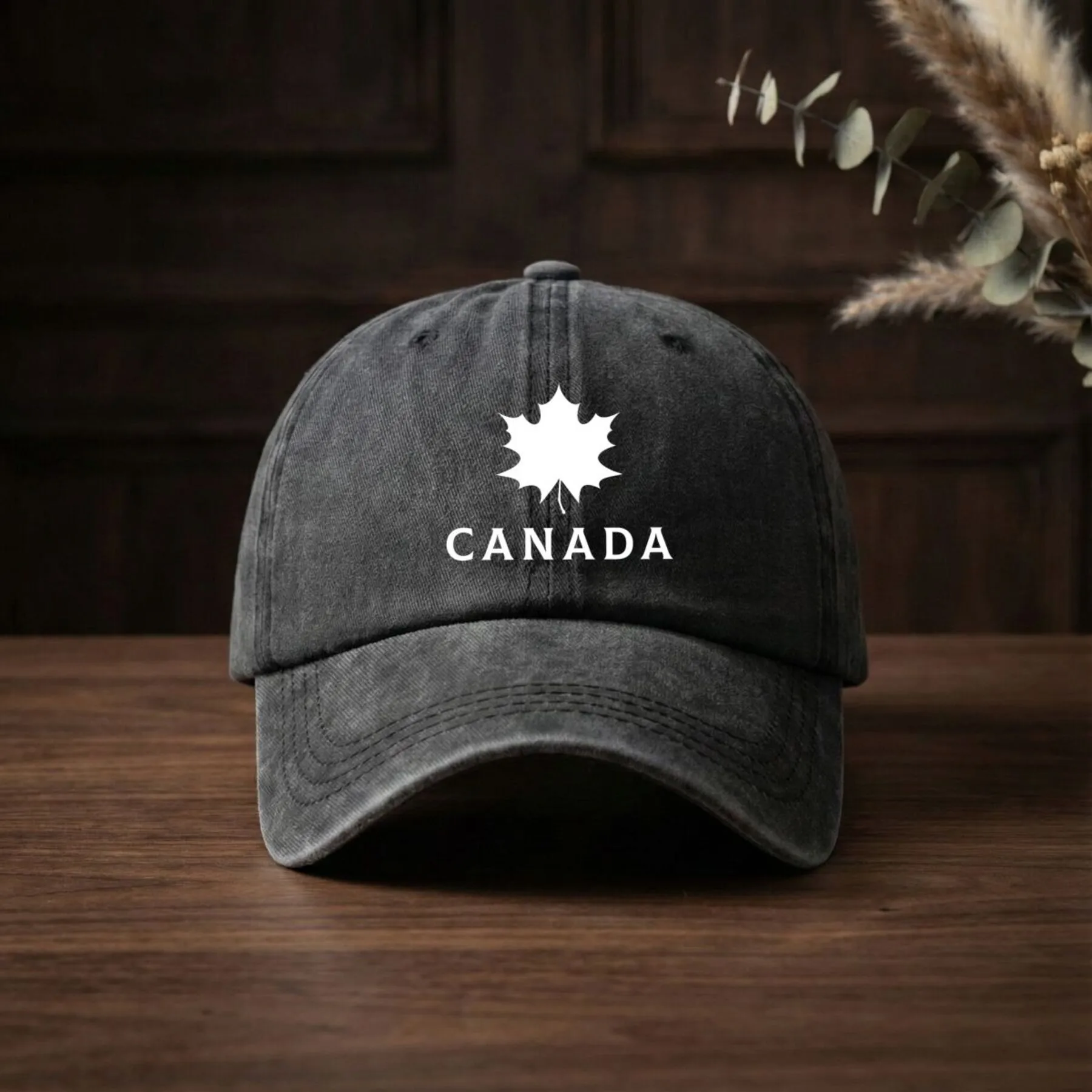 Canada-Maple-Leaf-Distressed-Cotton-Baseball-Cap-Unisex-Lightweight-Breathable-Outdoor-Cap-for-Spring-Autumn