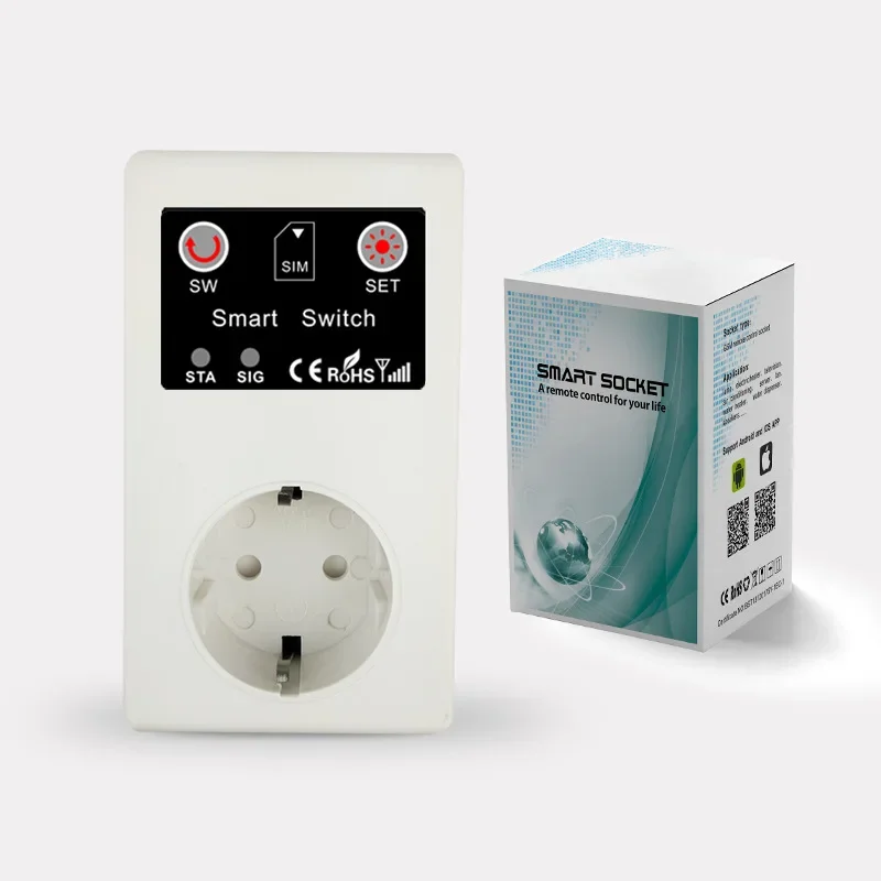 16A SC1 Eu Gsm Stopcontact Smart Power Socket Outlet Temperatuursensor Controller Plug Elay Smart Outlet Switch Sms Call